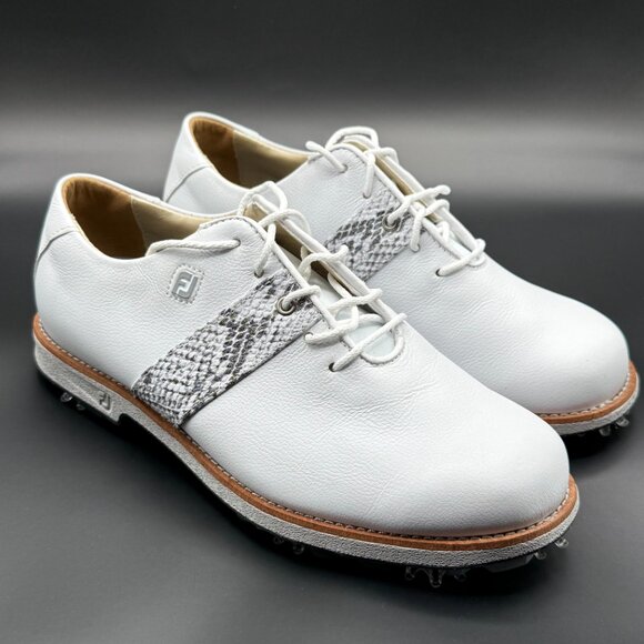 FJ FOOTJOY Golf Shoes Womens Sz 6.5 Dryjoys Premier Series White Leather 99021 - Picture 3 of 8